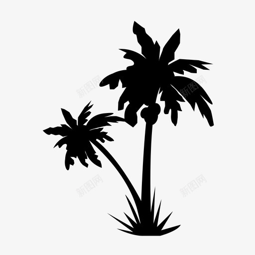 棕榈树椰子树绿色图标svg_新图网 https://ixintu.com 棕榈树 椰子树 热带 绿色