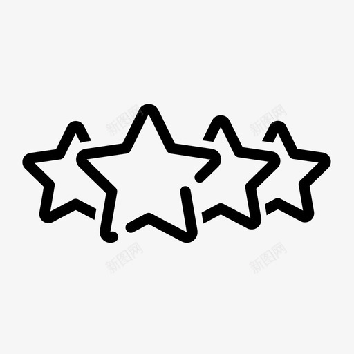 四星评分评论图标svg_新图网 https://ixintu.com 四星 四颗星 评分 评论