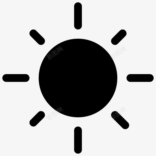 黑太阳天气预报图标svg_新图网 https://ixintu.com 天气 预报 黑太阳