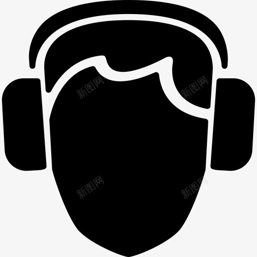 带安全耳机人物安全图标的剪影svg_新图网 https://ixintu.com 人物 安全图标的剪影 带安全耳机