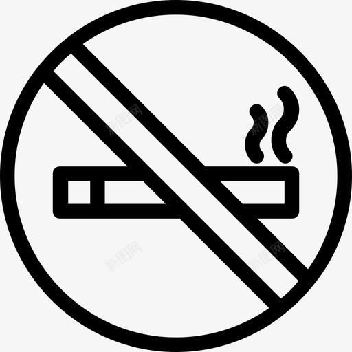 禁止吸烟香烟戒烟图标svg_新图网 https://ixintu.com 医疗线路图标 戒烟 禁止吸烟 限制 香烟