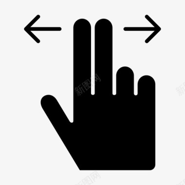两个手指刷手手势图标图标