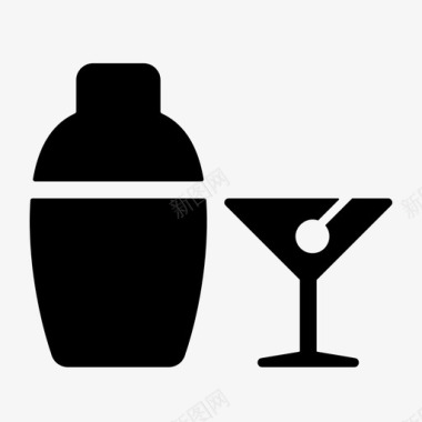 鸡尾酒摇壶饮料搅拌器图标图标