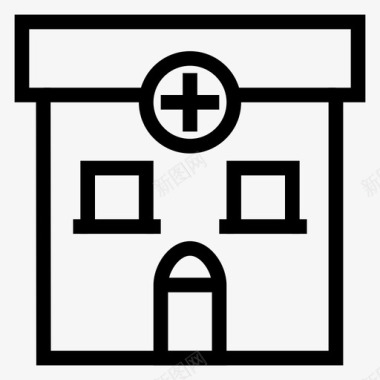 建筑商业医院图标图标