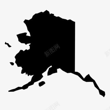 阿拉斯加美国地图图标图标