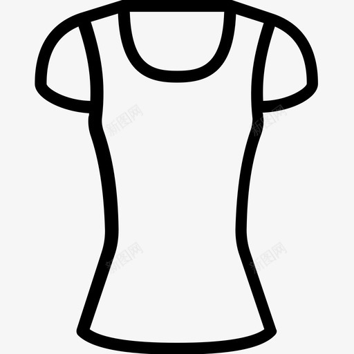 大圆领圆领服装图标svg_新图网 https://ixintu.com t恤 圆领 大圆领 女式 女式服装轮廓系列 服装