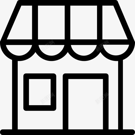 食品店售货亭市场图标svg_新图网 https://ixintu.com 售货亭 市场 超市 食品店 食品线图标