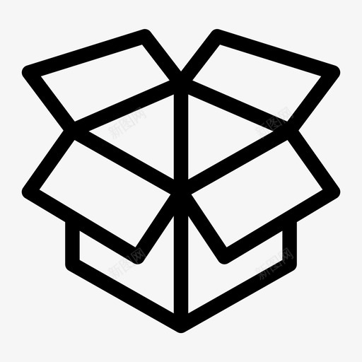 立方体盒子翻盖打开图标svg_新图网 https://ixintu.com 包装 打开 立方体盒子 翻盖