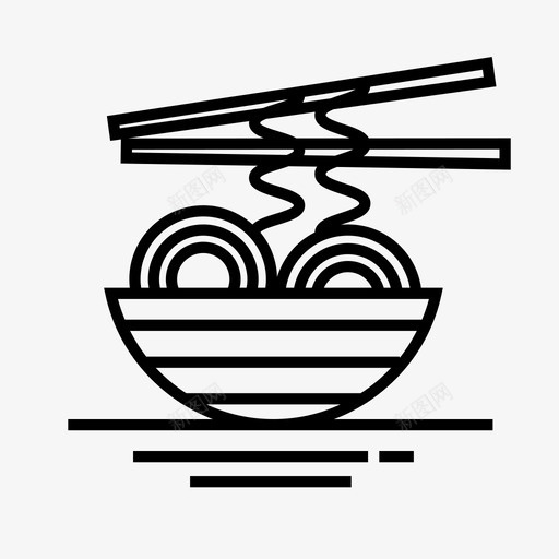 面条碗筷子图标svg_新图网 https://ixintu.com 厨房 拉面 碗 筷子 面条 食物
