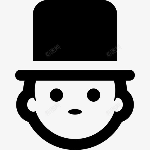 有顶帽子的男人脸人人的象形图图标svg_新图网 https://ixintu.com 人 人的象形图 有顶帽子的男人脸