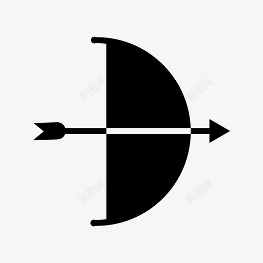 弓箭射箭游戏图标svg_新图网 https://ixintu.com 射箭 弓箭 游戏 线图标
