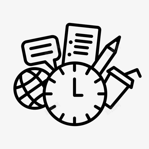 时间管理生产力日常工作图标svg_新图网 https://ixintu.com 工作 日常工作 时间管理 生产力
