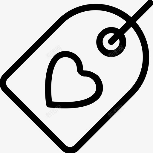 心形标签灵感爱心图标svg_新图网 https://ixintu.com 心形标签 派对和庆祝线图标 灵感 爱心