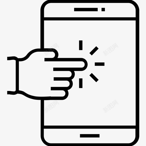 触摸屏技术点击手指按压图标svg_新图网 https://ixintu.com 1400网页和搜索引擎优化平面线图标 手指按压 手指触摸 点击 触摸屏技术