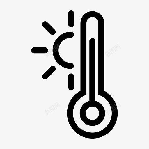 温度气候炎热图标svg_新图网 https://ixintu.com 夏天 天气线 气候 温度 温度计 炎热 炎热的温度