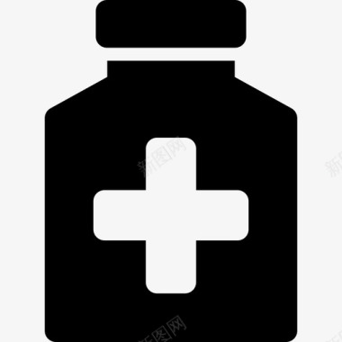 药瓶药在医院里图标图标