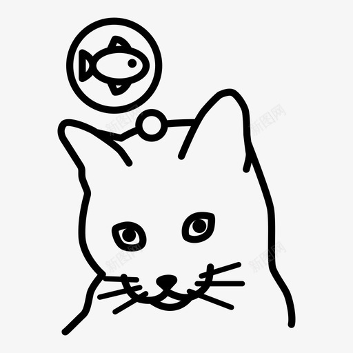 饥饿的猫动物猫图标svg_新图网 https://ixintu.com 动物 拉卡猫 猫 饥饿的猫 鱼