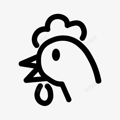 鸡肉动物公鸡图标svg_新图网 https://ixintu.com 公鸡 农业 农业和园艺第2卷 动物 母鸡 肉 鸡肉