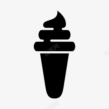 冰淇淋筒冷的冰淇淋图标图标
