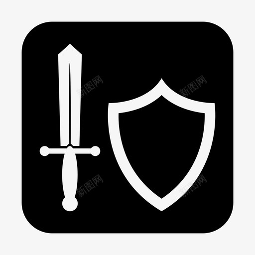 战士骑士盾牌图标svg_新图网 https://ixintu.com 剑 战士 盾牌 童话 骑士