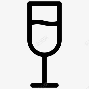 葡萄酒香槟长笛玻璃杯图标图标