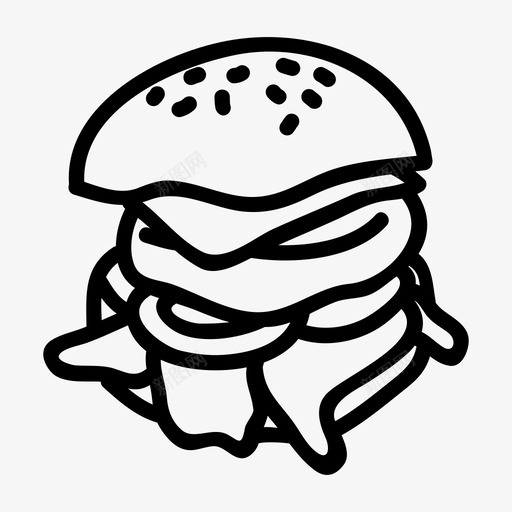 汉堡面包食物图标svg_新图网 https://ixintu.com 汉堡 肉 肉饼 面包 食物