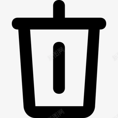 垃圾桶回收科技线图标图标