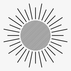 太阳辐射标志阳光亮度照明图标高清图片