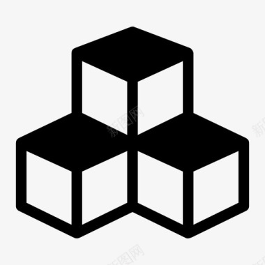 立方体方块数学图标图标