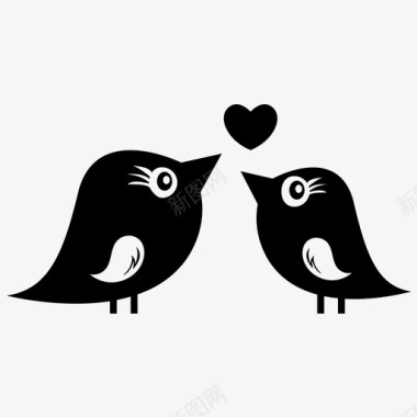 爱鸟爱动物情侣图标图标