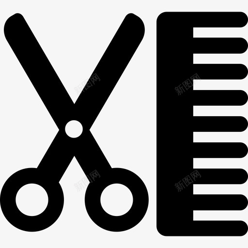 理发剪和梳子酒店图标svg_新图网 https://ixintu.com 理发剪和梳子 酒店