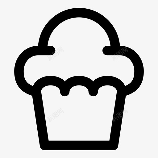 纸杯蛋糕面包房甜点图标svg_新图网 https://ixintu.com 甜点 糖霜 纸杯蛋糕 面包房 食物