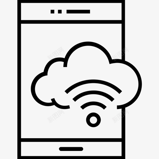 手机银行云计算信号图标svg_新图网 https://ixintu.com 1400网络和搜索引擎优化平面线图标 云计算 信号 手机银行