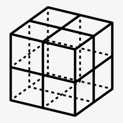 弹出式立方体分区六面体图标高清图片