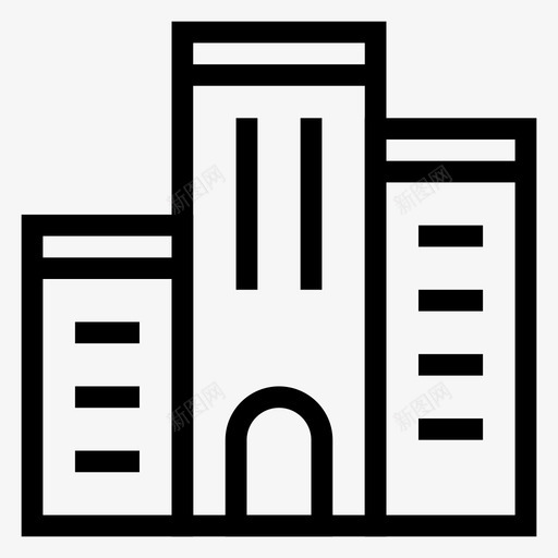 建筑商业地产图标svg_新图网 https://ixintu.com 商业 地产 城镇 建筑 建筑房地产线图标