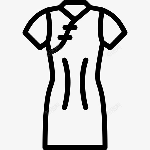 旗袍礼服服装女士图标svg_新图网 https://ixintu.com 女士 女士服装轮廓收集 旗袍礼服 服装