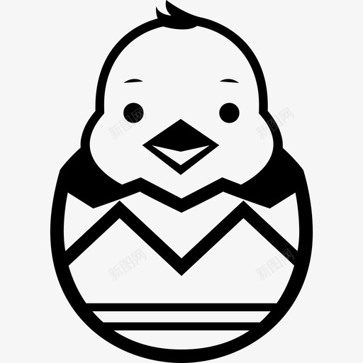 孵化小鸡之字形复活节鸡蛋图标svg_新图网 https://ixintu.com 复活节 孵化小鸡之字形 鸡蛋