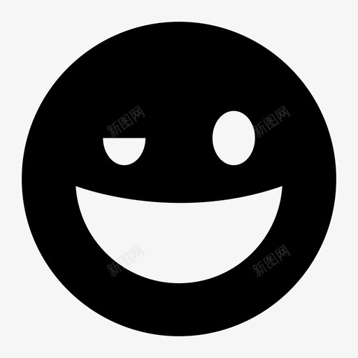 眨眼表情有趣图标svg_新图网 https://ixintu.com 有趣 眨眼 笑脸 表情 表情符号 闪烁