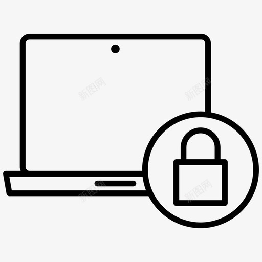 锁定系统笔记本电脑图标svg_新图网 https://ixintu.com 笔记本电脑 锁定系统