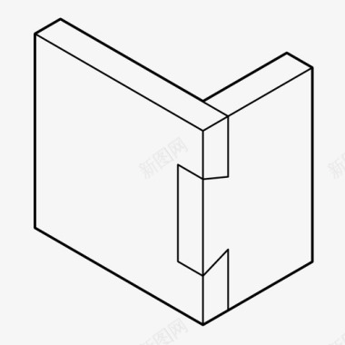 通过燕尾榫连接木匠连接图标图标