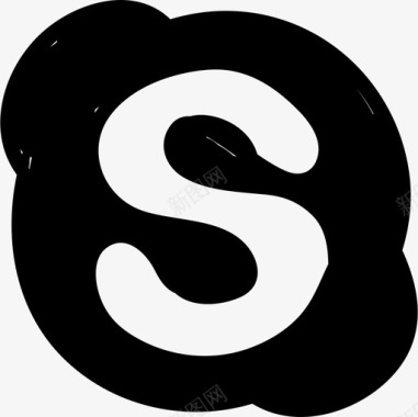Skype徽标社交手绘网络应用程序图标图标