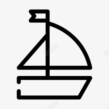 船帆船旅行图标图标