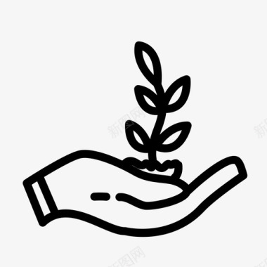 手工植物植物生长种植图标图标