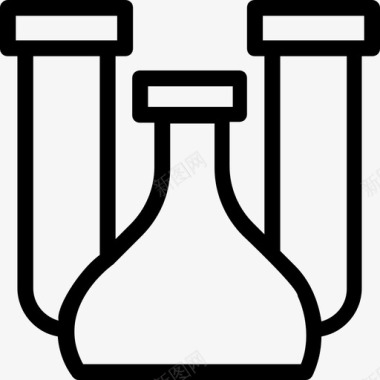 实验室实验锥形瓶实验室研究图标图标