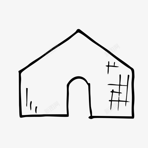 房子小屋家图标svg_新图网 https://ixintu.com 家 小屋 房子 手绘 素描