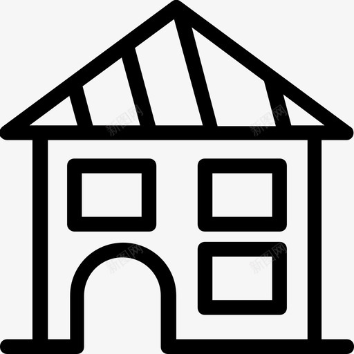 家庭建筑小屋图标svg_新图网 https://ixintu.com 家庭 家庭住宅 小屋 建筑 聚会和庆祝线图标