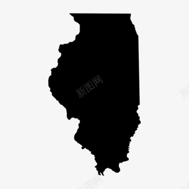 伊利诺伊州地图芝加哥美国图标图标