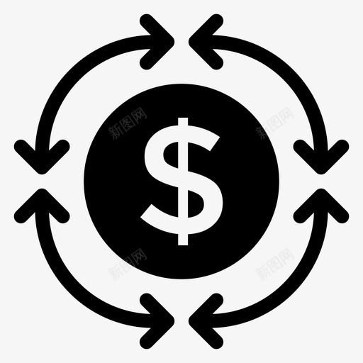 钱卡现金图标svg_新图网 https://ixintu.com 交换 卡 回收 圈 现金 钱 银行和金融雕文