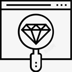 放大的钻石顶级搜索引擎优化钻石放大镜图标高清图片