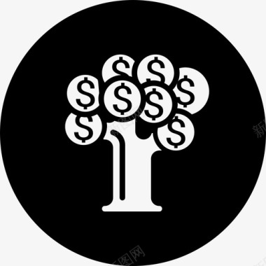 货币树美元金融图标图标